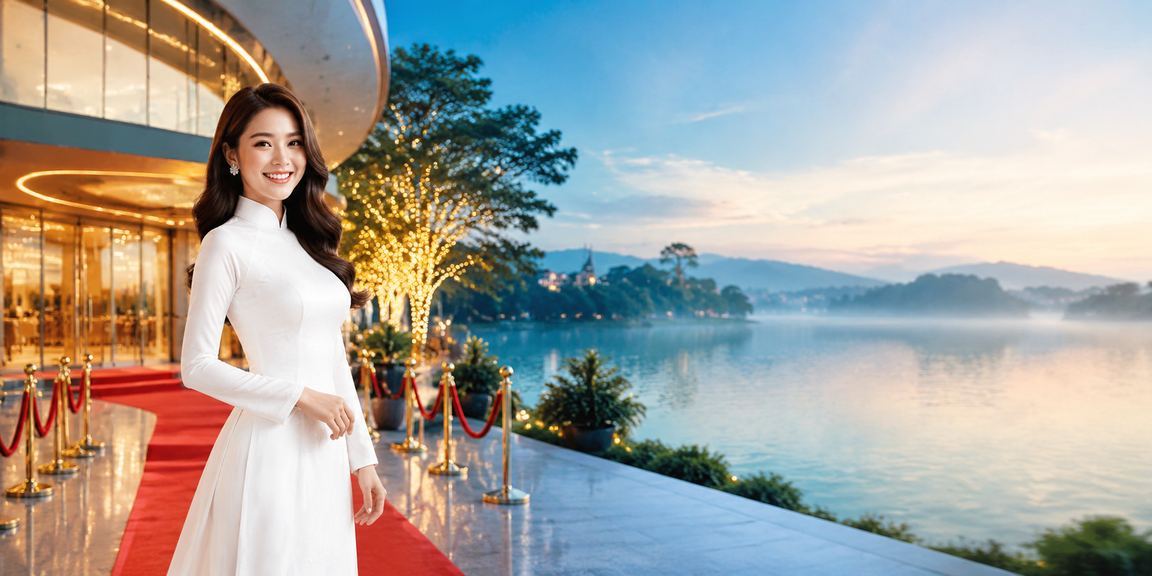 Người chơi trẻ đăng ký tài khoản xsbth tại Đà Lạt với trang phục áo dài truyền thống