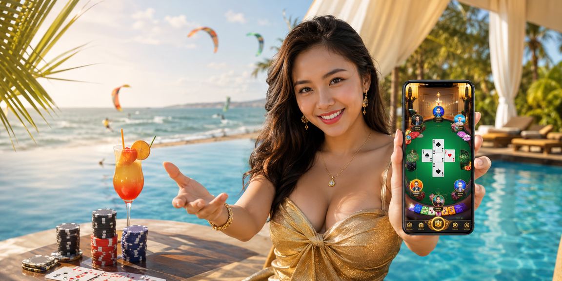 Người chơi card game tại Mũi Né sử dụng điện thoại – trải nghiệm mobile casino Việt Nam